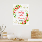 Watermelon Pomegranate Baby Shower Welcome Sign Poster (Keuken)