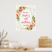 Watermelon Pomegranate Birthday Party Welcome Sign Poster (Keuken)