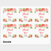 Watermelon Pomegranate Birthday Thank You Vierkante Sticker (Vel)