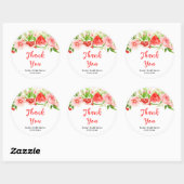 Watermelon Pomegranate Bridal Shower Thank You Ronde Sticker (Vel)