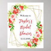 Watermelon Pomegranate Bridal Shower Welcome Sign Poster (Voorkant)
