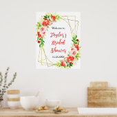 Watermelon Pomegranate Bridal Shower Welcome Sign Poster (Keuken)