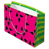 Watermelon Print Gift Bag Pink and Green Party Bag Groot Cadeauzakje (Achterkant Gekanteld)