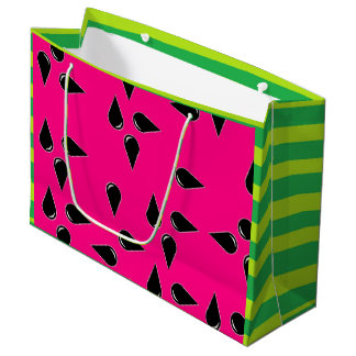 Watermelon Print Gift Bag Pink and Green Party Bag Groot Cadeauzakje