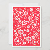 Watermelon Red en White Floral Wedding Kaart (Achterkant)