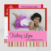 Watermelon Red Pink Kaart (Voorkant / Achterkant)