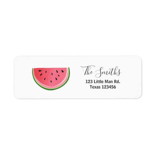 Watermelon Return Address Label Melon Party Fruit (Voorkant)
