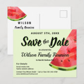 Watermelon Reunion BBQ Party Save the Date Briefkaart (Voorkant / Achterkant)