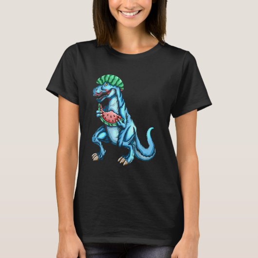 Watermelon  rex Dinosaur Dino Fan Melon T-shirt (Voorkant)