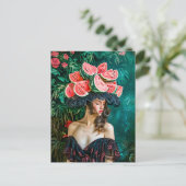 Watermelon Rose Fantasy Portrait Feestdagenkaart (Staand voorkant)