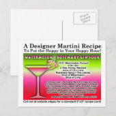 WATERMELON ROSEMARY GIN SOUR COCKTAIL RECIPE KAART (Voorkant / Achterkant)
