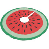 Watermelon Round Red Slice Green Rind Black Seeds Kerstboom Rok (Gekanteld)