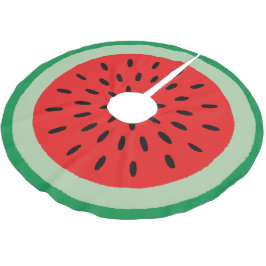Watermelon Round Red Slice Green Rind Black Seeds Kerstboom Rok