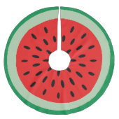 Watermelon Round Red Slice Green Rind Black Seeds Kerstboom Rok (Voorkant)