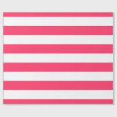 Watermelon Roze, Wit XL Strepen Patroon Cadeaupapier (Vlak)