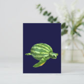 Watermelon Seaturtle Briefkaart (Staand voorkant)