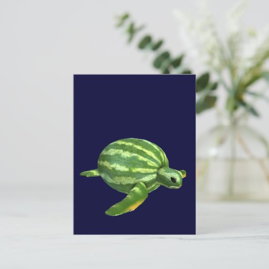 Watermelon Seaturtle Briefkaart (Staand voorkant)