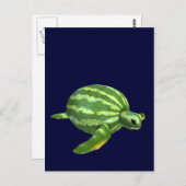Watermelon Seaturtle Briefkaart (Voorkant / Achterkant)