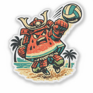 Watermelon Shogun Beach Volleyball — Summer Warrio Sticker