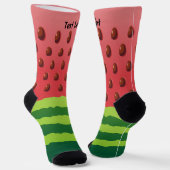 Watermelon Slice Background Socks Sokken (Gebogen)