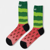 Watermelon Slice Background Socks Sokken (Links)