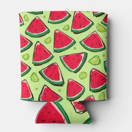 Watermelon Slice Fiesta | Fun Summer Fruit Pattern Blikjeskoeler (Achterkant)