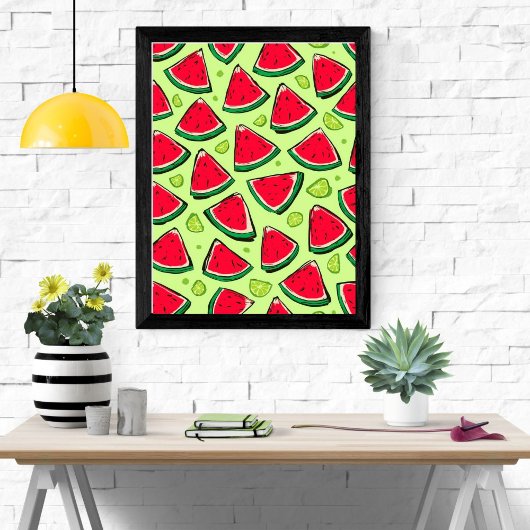Watermelon Slice Fiesta | Fun Summer Fruit Pattern Poster