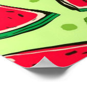 Watermelon Slice Fiesta | Fun Summer Fruit Pattern Poster (Hoek)