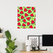 Watermelon Slice Fiesta | Fun Summer Fruit Pattern Poster (Thuiskantoor)
