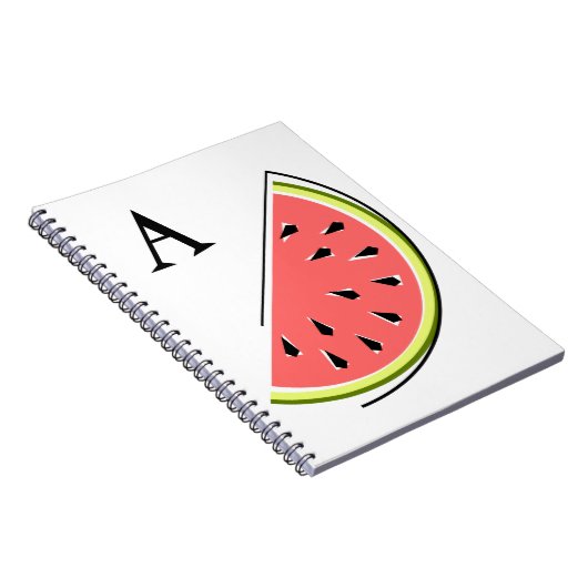 Watermelon Slice Monogram Notitieboek (Rechterzijde)