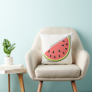 Watermelon Slice plein geel groen terug Kussen