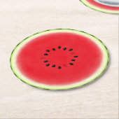 Watermelon Slice Ronde Kartonnen Onderzetter (Gebogen)