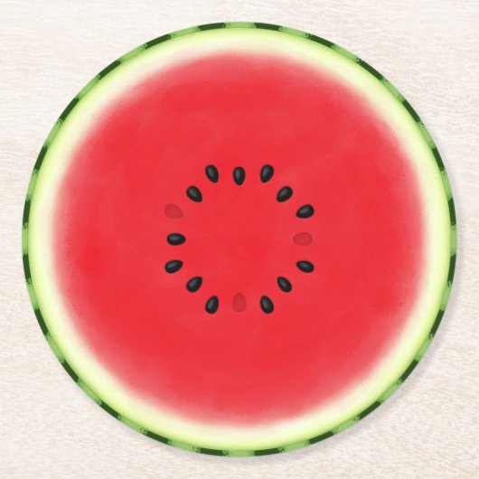 Watermelon Slice Ronde Kartonnen Onderzetter (Voorkant)