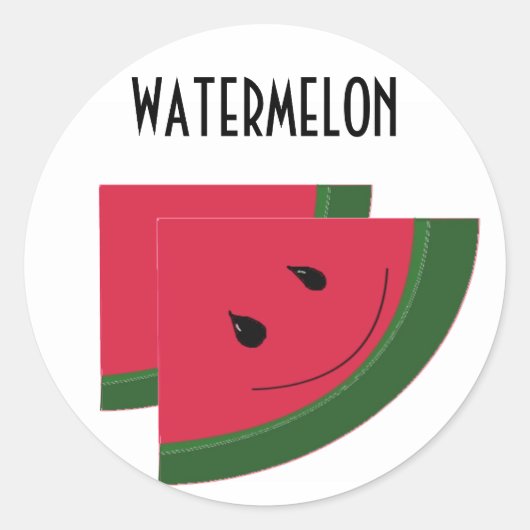 Watermelon Slice Ronde Sticker (Voorkant)