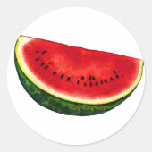 Watermelon Slice Ronde Sticker (Voorkant)