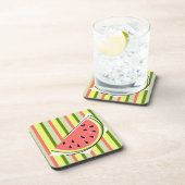 Watermelon Slice Stripe Classic Bier Onderzetter (Rechterzijde)