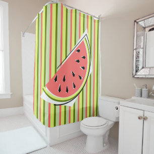 Watermelon Slice Stripe Classic douchergordijn Douchegordijn