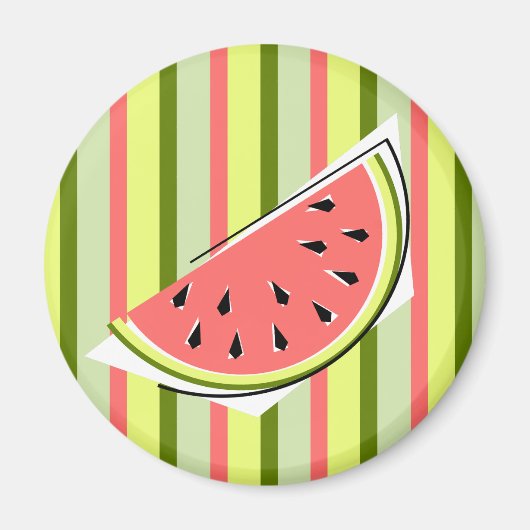 Watermelon Slice Stripe Classic Magneet (Voorkant)
