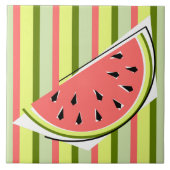 Watermelon Slice Stripe Classic Tegeltje (Voorkant)