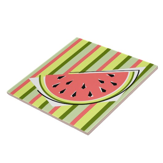 Watermelon Slice Stripe Classic Tegeltje (Zijkant)
