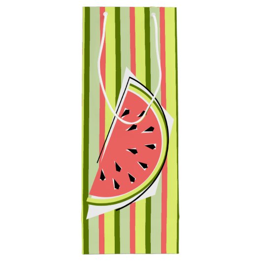 Watermelon Slice Stripe Classic Wijn Cadeautas (Achterkant)