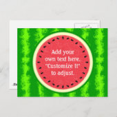 Watermelon Slice Summer Fruit gepersonaliseerd Briefkaart (Voorkant / Achterkant)