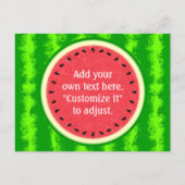 Watermelon Slice Summer Fruit gepersonaliseerd Briefkaart (Voorkant)
