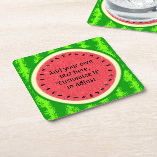 Watermelon Slice Summer Fruit gepersonaliseerd Kartonnen Onderzetters (Schuin)