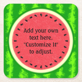 Watermelon Slice Summer Fruit gepersonaliseerd Kartonnen Onderzetters