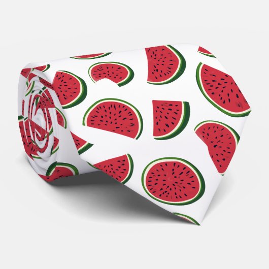 Watermelon Slice Summer Pattern Stropdas (Opgerold)