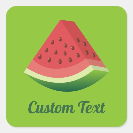 Watermelon Slice Vierkante Sticker (Voorkant)