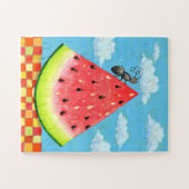 Watermelon Slice w. Ant Funny Whimsical Summer Legpuzzel (Horizontaal)