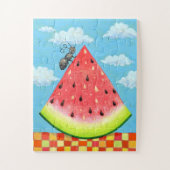 Watermelon Slice w. Ant Funny Whimsical Summer Legpuzzel (Verticaal)