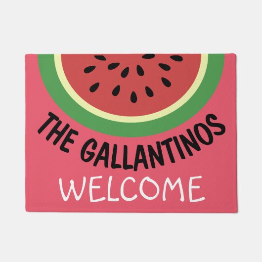 Watermelon Slice Welkom Doormat Persoonlijke naam Deurmat (Voorkant)